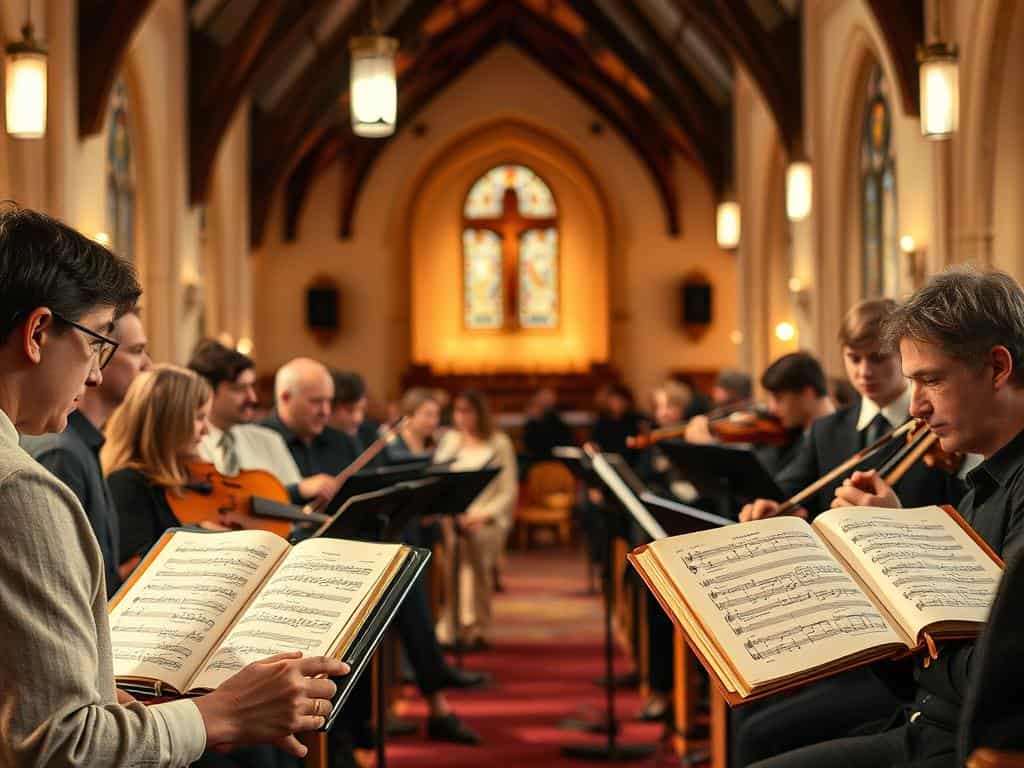 Músicos na igreja